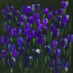 Violet Silence Original Acrylic Painting by Edelgard Schroer