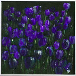 Violet Silence Original Acrylic Painting by Edelgard Schroer