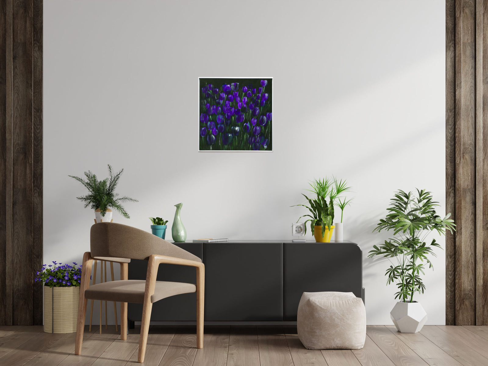 Violet Silence Original Acrylic Painting by Edelgard Schroer