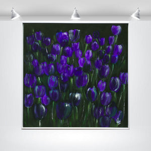 Violet Silence Original Acrylic Painting by Edelgard Schroer