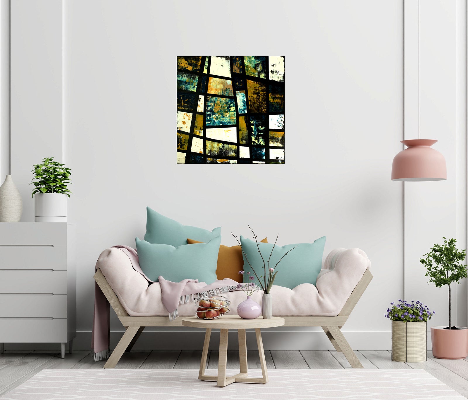 Veiled Alignment – Original Abstract Painting by Edelgard Schroer