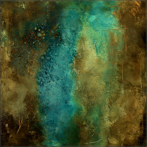 Blue and Gold Abstract Painting – Original Textured Framed Wall Art | Visions