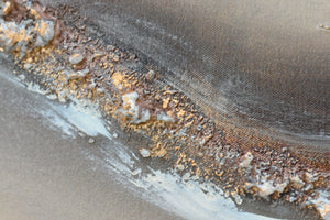 Gold and Taupe Abstract Painting – Original Textured Framed Wall Art | Golden Drift