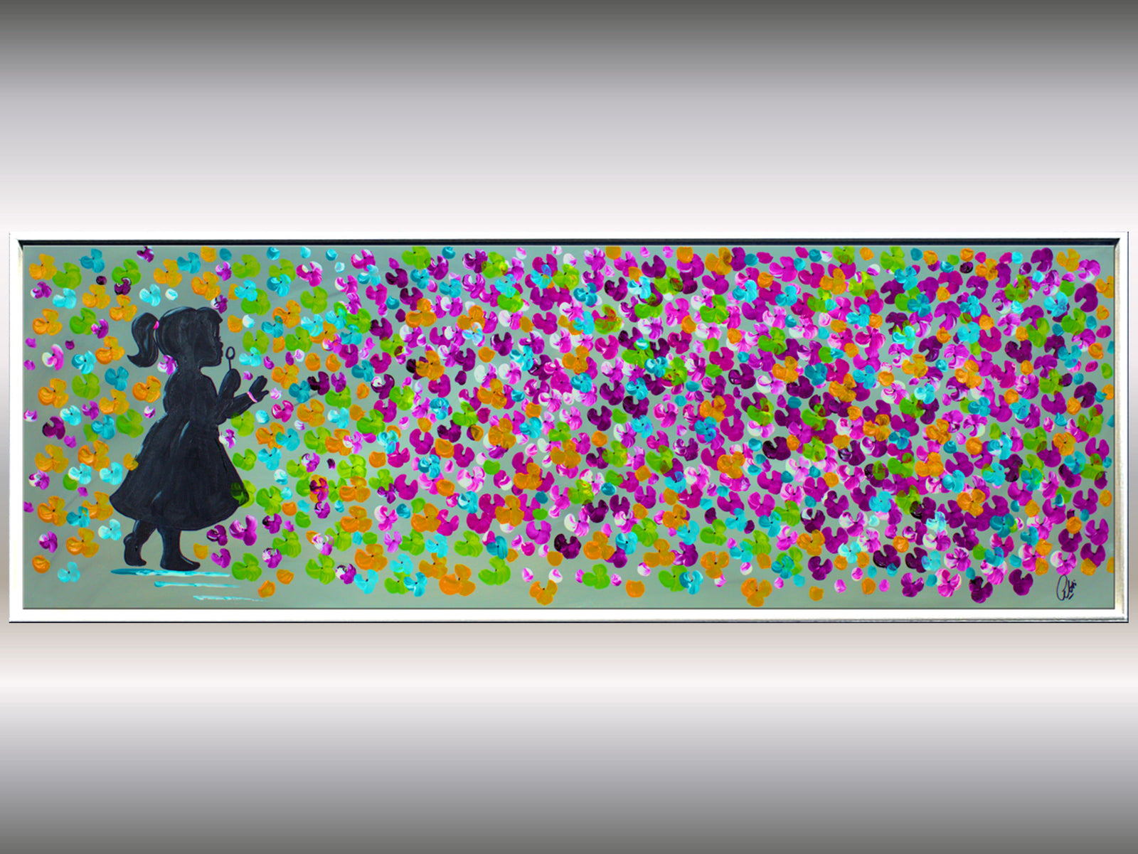 Whimsical Blossoms – Original Colorful Floral Painting by Edelgard Schroer