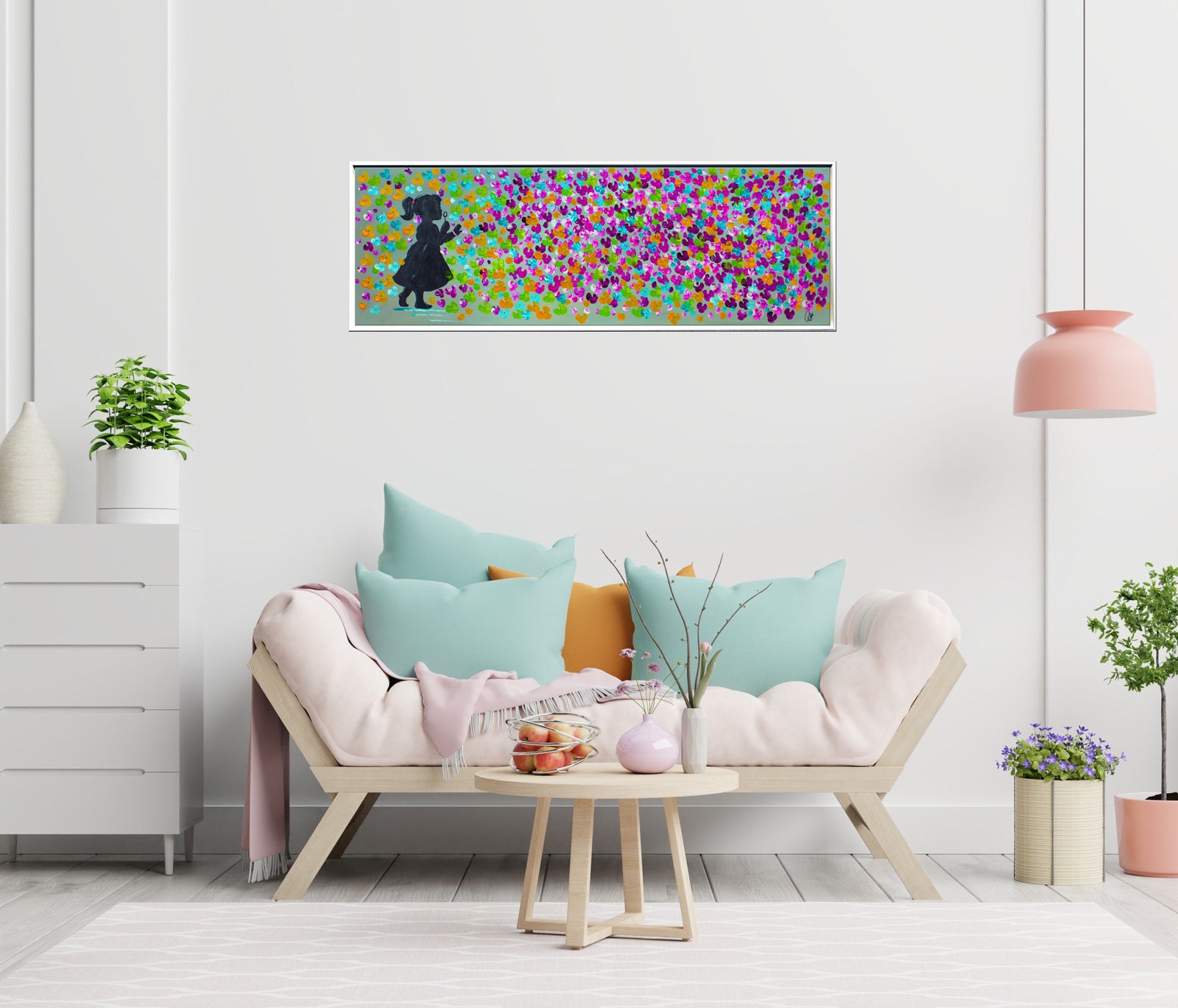 Whimsical Blossoms – Original Colorful Floral Painting by Edelgard Schroer