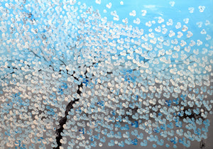Blue Blossom Light – Original Floral Painting by Edelgard Schroer