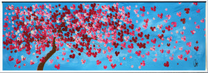 Pink Blossom Tree Painting – Panoramic Floral Art | Gone with the Wind