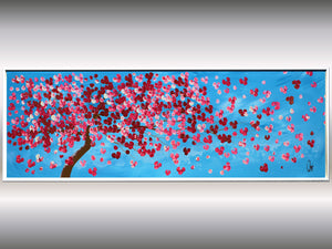 Pink Blossom Tree Painting – Panoramic Floral Art | Gone with the Wind