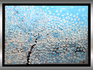 Blue Blossom Light – Original Floral Painting by Edelgard Schroer