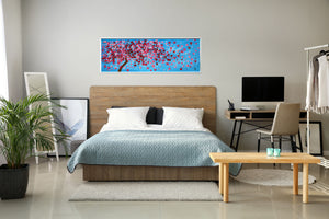 Pink Blossom Tree Painting – Panoramic Floral Art | Gone with the Wind