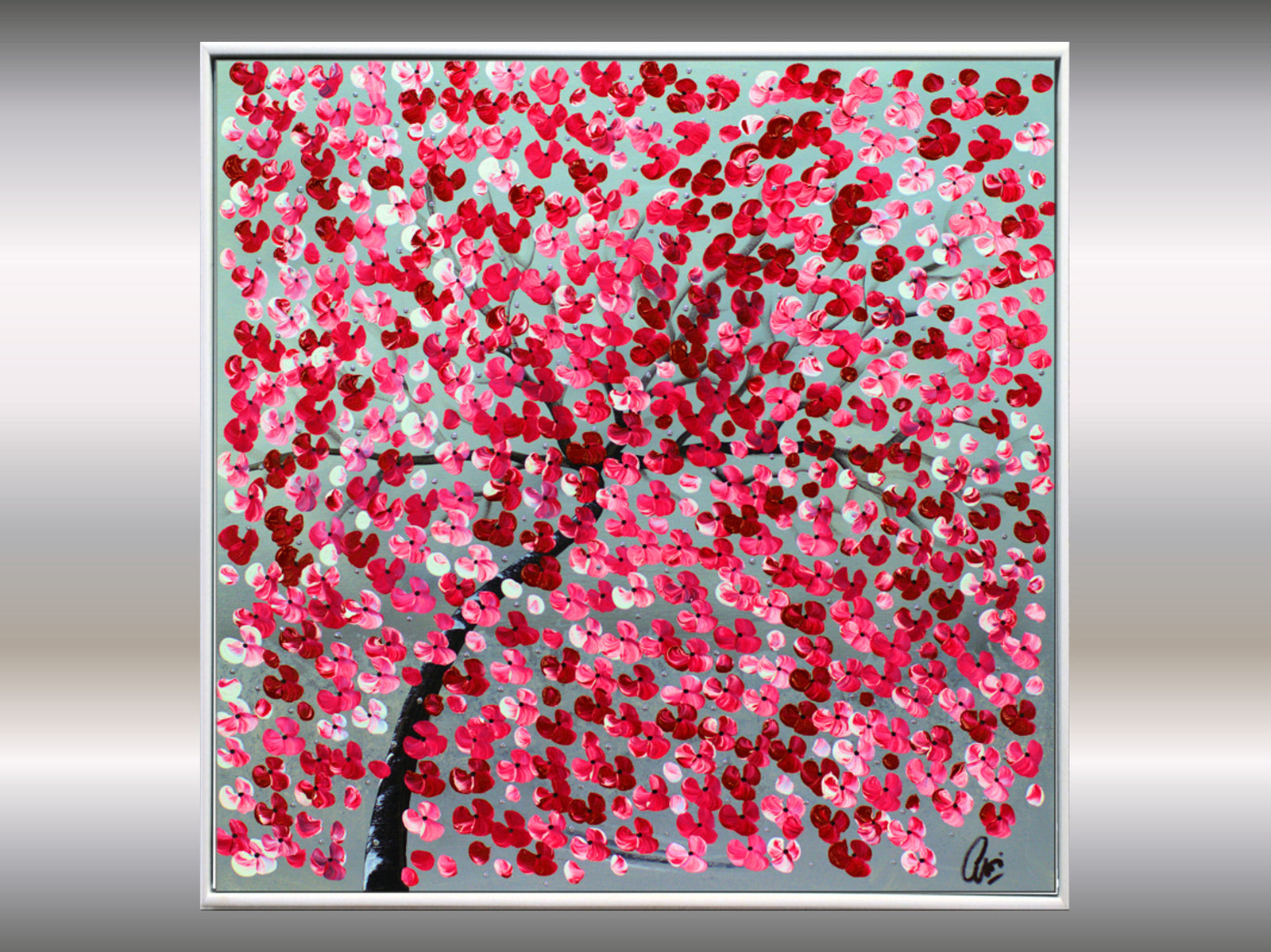 Romantic Dream – Original Pink Blossom Painting by Edelgard Schroer