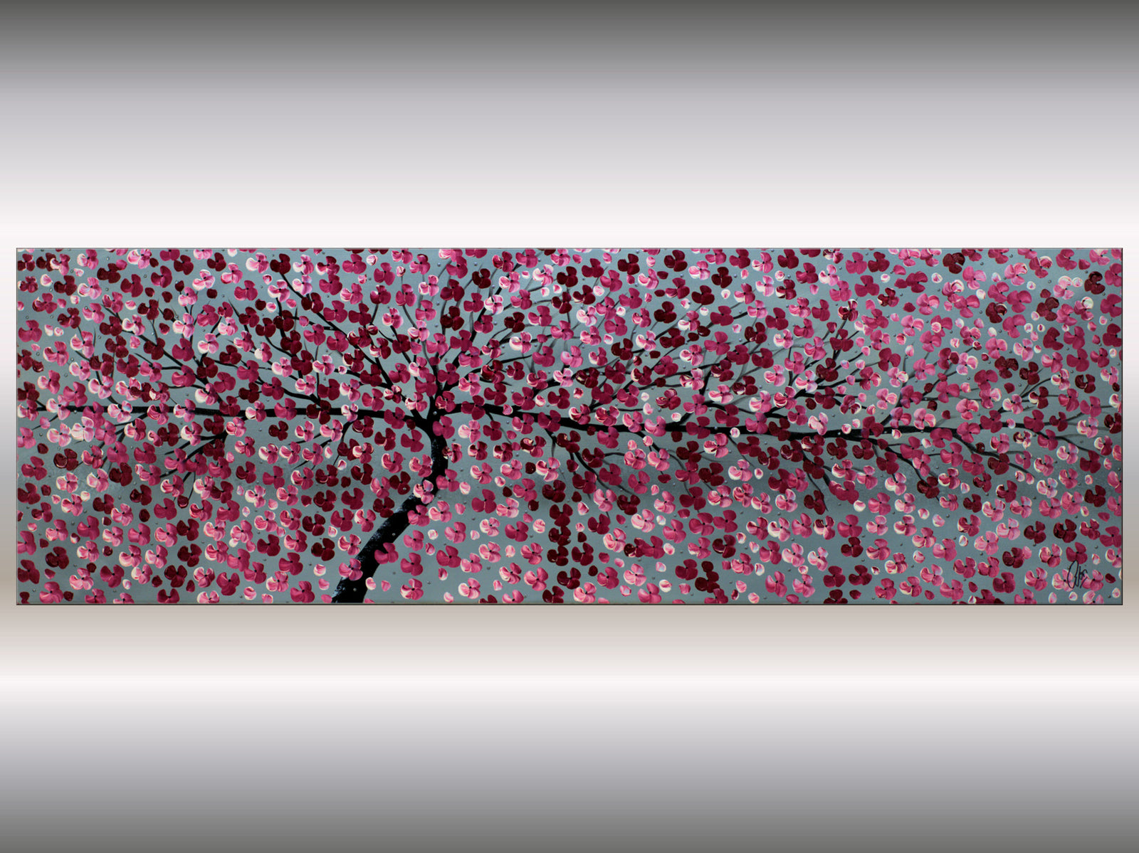 Forever Spring – Large Panoramic Cherry Blossom Painting by Edelgard Schroer