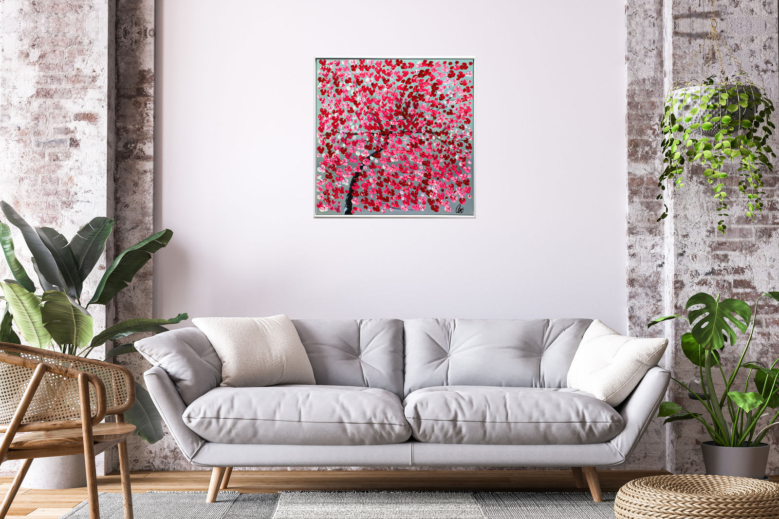 Romantic Dream – Original Pink Blossom Painting by Edelgard Schroer