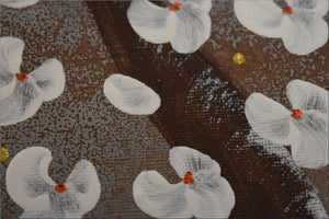 Silent Blossom Drift – Original White Blossom Tree Painting by Edelgard Schroer