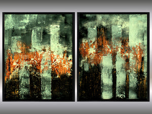 Urban Echoes – Original Acrylic Diptych by Edelgard Schroer