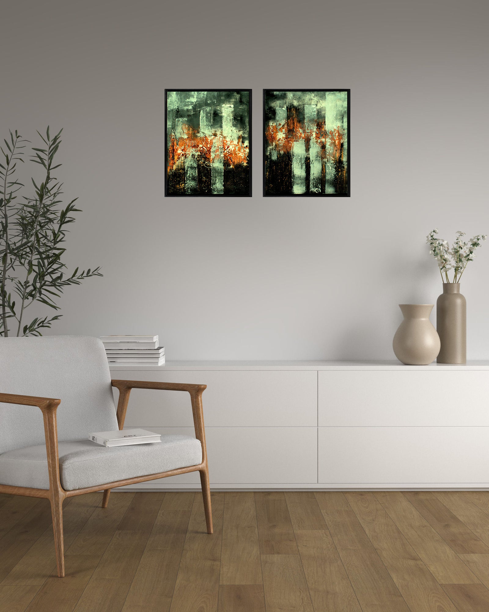 Urban Echoes – Original Acrylic Diptych by Edelgard Schroer