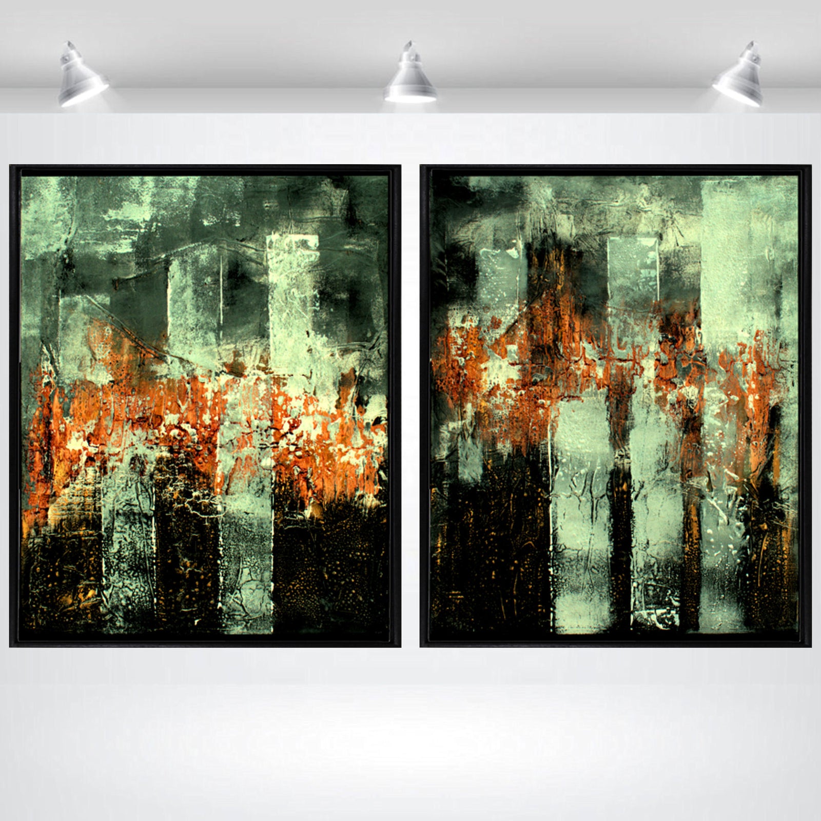 Urban Echoes – Original Acrylic Diptych by Edelgard Schroer